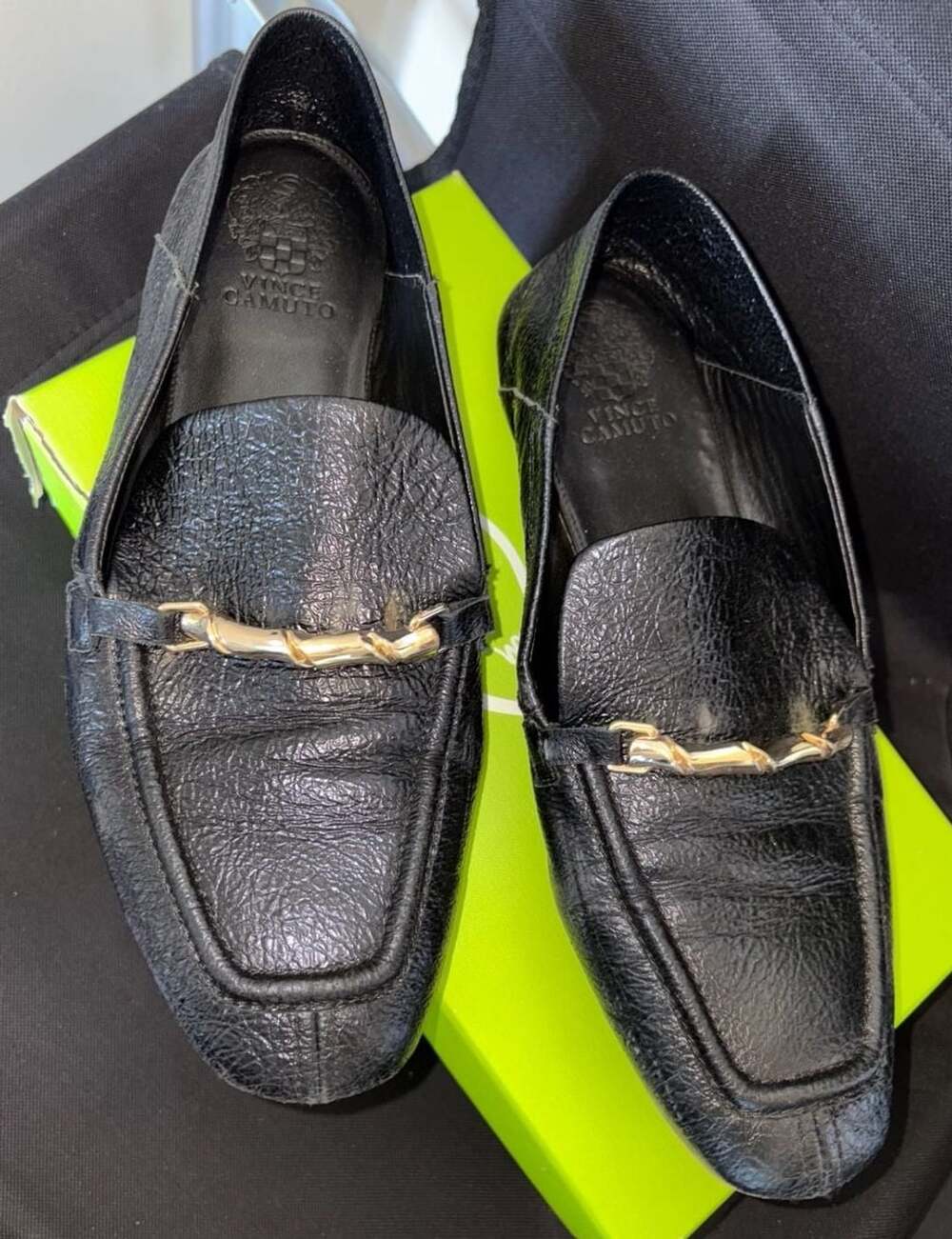 Vince Camuto Black Leather Loafers